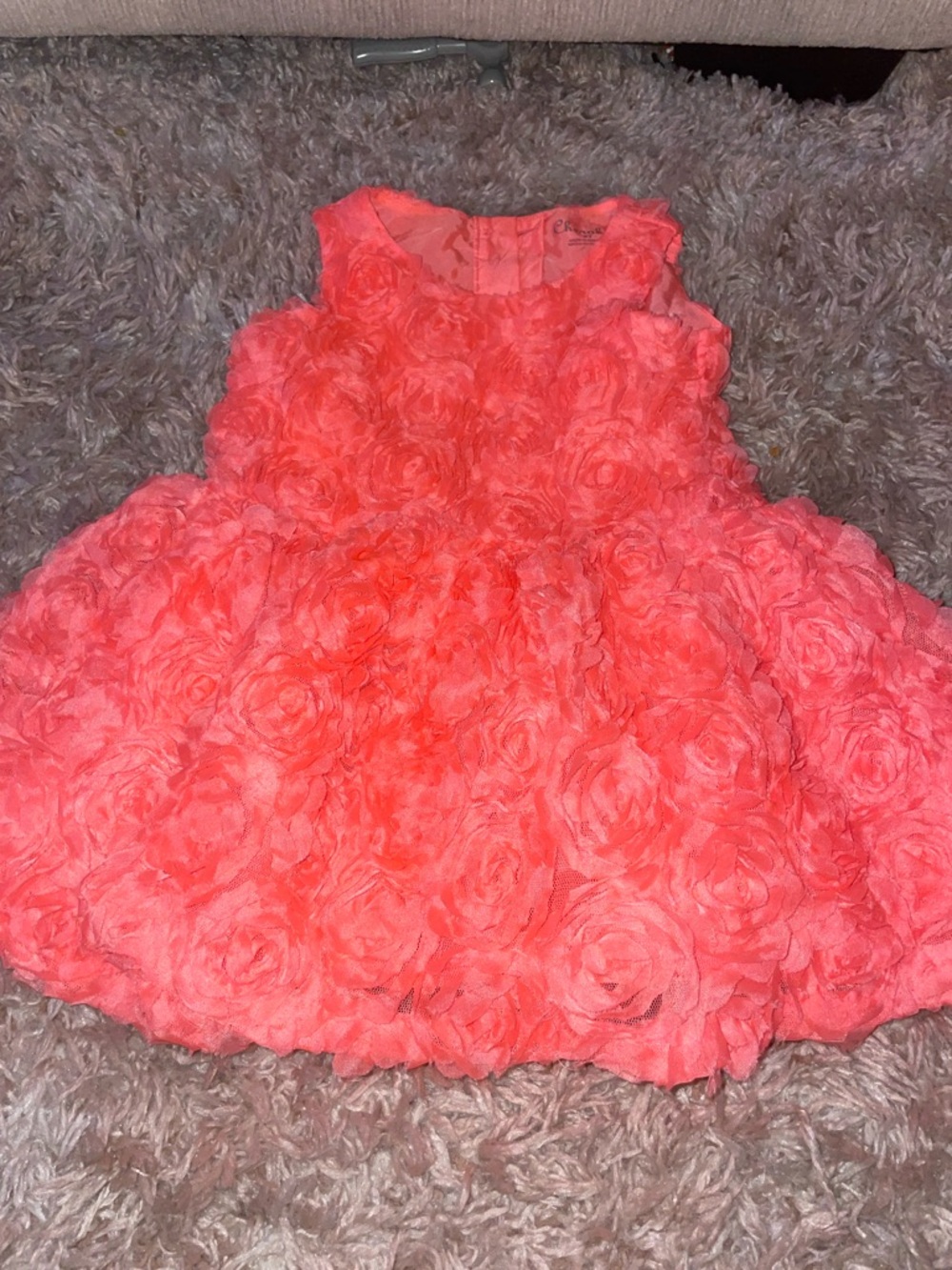 Cherokee Coral Rose Applique Party Dress